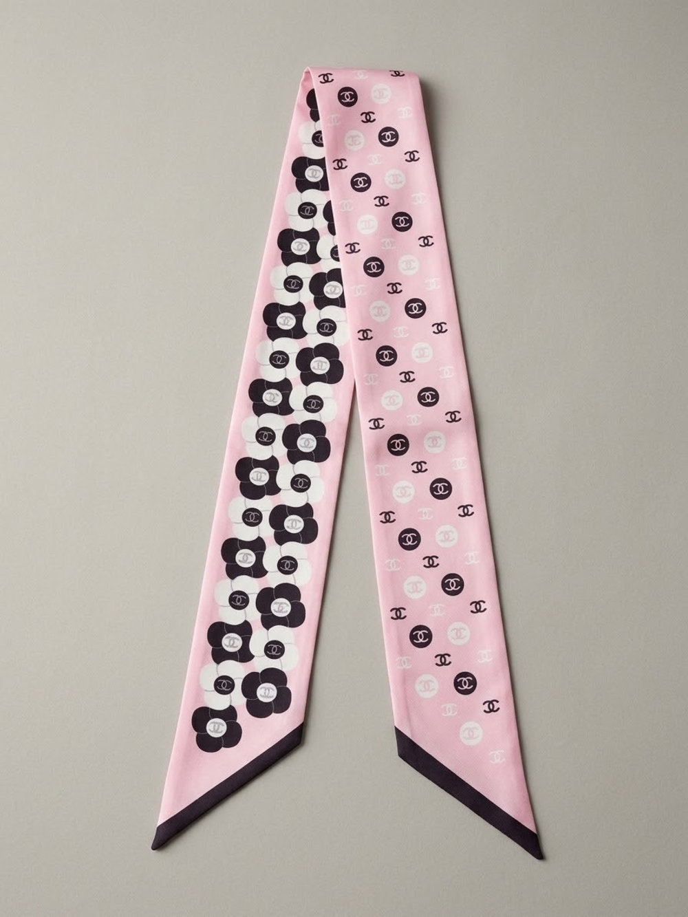 Brand NEW Pink & Black Silk Twilly